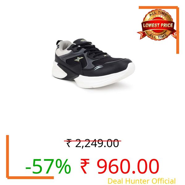 SPARX Sports Running Shoes for Men – Lightweight Breathable Lace-Up Athletic Shoes with Cushioned Comfort, Shock Absorption, Durable Grip, Flexible Sole & Everyday Walking Performance Black