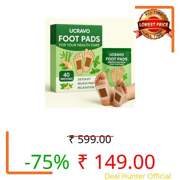 UCRAVO Foot Pads 20 Pcs Natural Detox Patches for Foot Pain & Sleep Support Herbal Foot Pads Adhesive Detox Patches for Swelling,Fatigue,Toxin Removal Stress Relief,Pain-Free Cleansing & Better Sleep
