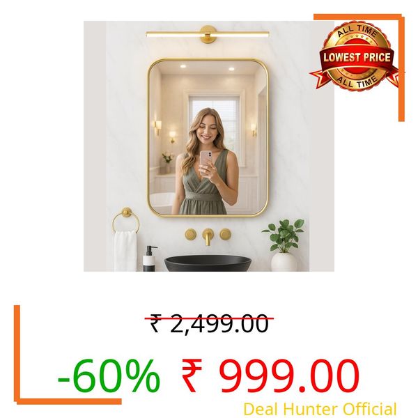 The Deqor 12x18 Inch Metal Frame Glass for Wall/Aluminium Rectangle Bathroom Wall Mirror/Mirror for Bathroom/Bedroom/Living Room/Entryway/Dressing Room/Decorative/Vanity| AM1218A2