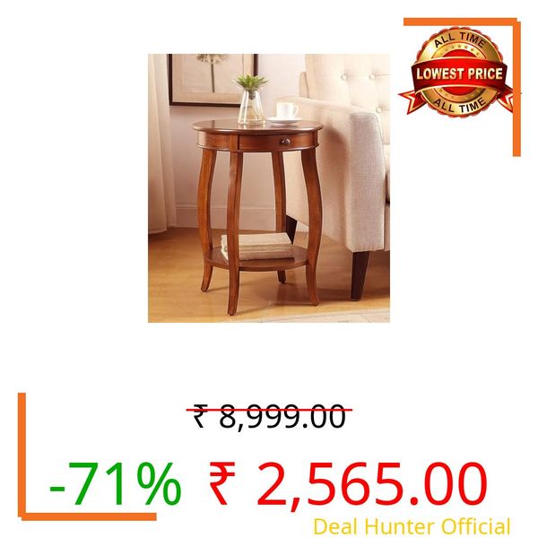 WOOYNEX Chest of Drawers, Corner Side Table with Drawer Bedside Table with Coffee Table and Retro Style Bedside Table .(Brown)