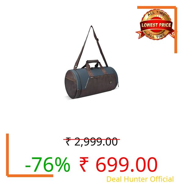 Gear Cross Training 9"/29L Faux Leather Large Water Resistant Duffle Bag/Travel Bag/Gym Bag for Men & Women(Teal-Brown)