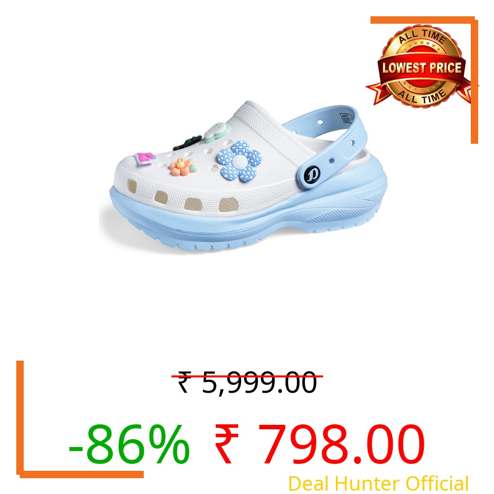 DOCTOR EXTRA SOFT Women's Classic & Premium Casual Clogs/Sandals with Cute Charms for Adult | Comfortable & Lightweight| Stylish & Anti-Skid | Waterproof Everyday Cushion Slippers Girls/Ladies D-555