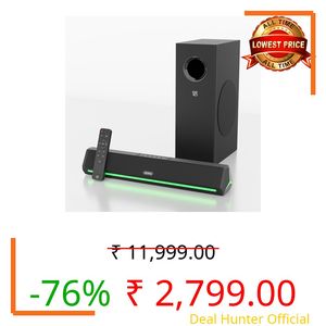 GOVO GOSURROUND 600 | 90W Soundbar | 2.1 Channel Home Theatre | Deep Bass from 4” Subwoofer | BT v5.3, HDMI, AUX, USB Connectivity | 5 EQ Modes