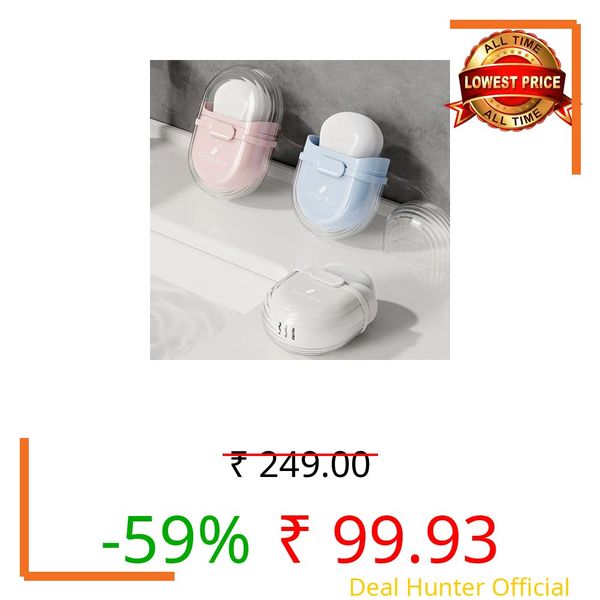 Xmart India Portable Travel Soap Holder with Lid Compact Soap Container for Bathroom, Travel, Gym & Camping - Stylish Cute Box with Drainage Feature soap Stand for Bathroom(Multicolor)