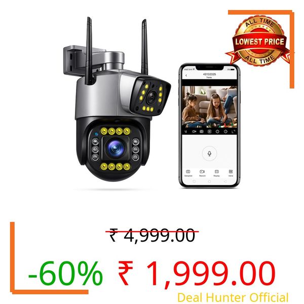 Fire turtle 1080p FHD WiFi Wireless Security Camera with Audio & Night Vision - Live Feed, Motion Detection, Perfect for Home & Office Security No WiFi (6MP Outdoor)