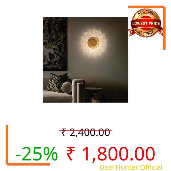 LUMENZA LIGHTS Spiral Gride Glow 3-in-1 LED Wall Light | (Glowing Circular 3-in-1 LED Wall Light, Pack 1) (Artistic Petal Design, Pack of 2)