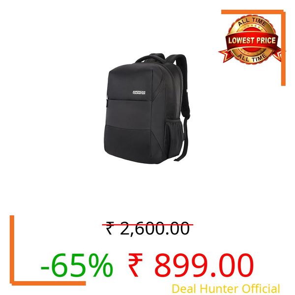 American Tourister Valex+ | 36L Backpack | 17" Laptop Bag | 3 Compartments | College & Office Backpack for Men and Women | Black | 1 Yr Global Warranty