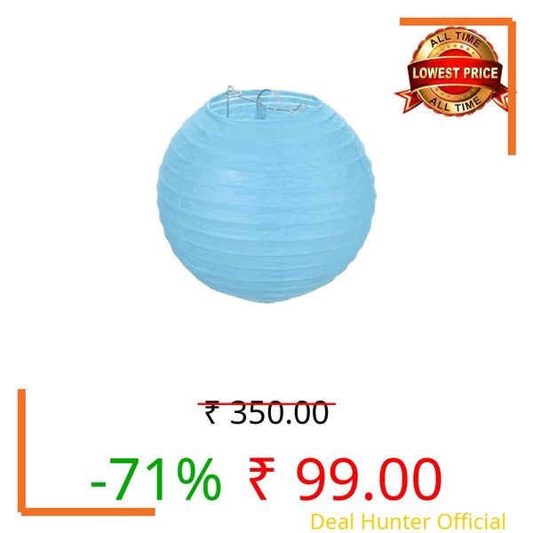 Wanna Party 10" Blue Round Paper Lanterns Decorative Hanging Chinese Japanese Paper Lanterns Lamp for Birthday Halloween Wedding Baby Bridal Shower Fall Home Decor Party Decoration