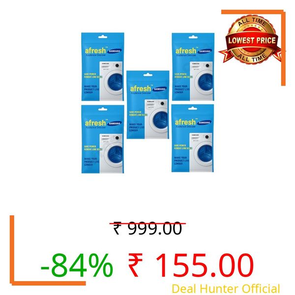 Afresh ™ Original Descal for Samsung Washing Machine Drum Cleaning Powder Descaling Powder compatible with Top & Front Load Samsung Washing Machine (Washing & Drum Cleaner) Scale Remover (5)