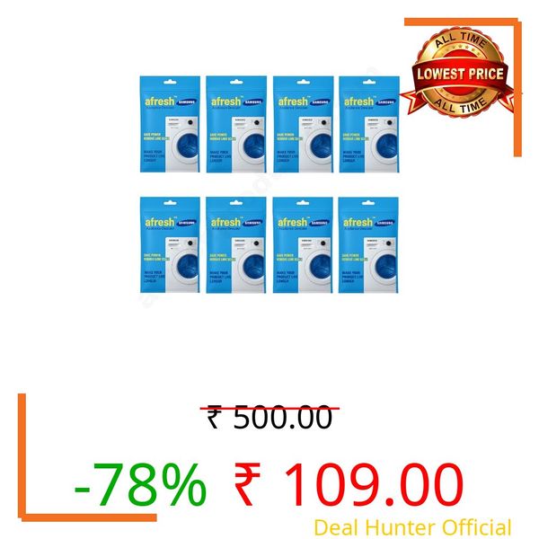 Afresh ™ Original Descal for Samsung Washing Machine Drum Cleaning Powder Descaling Powder compatible with Top & Front Load Samsung Washing Machine (Washing & Drum Cleaner) Scale Remover (8)