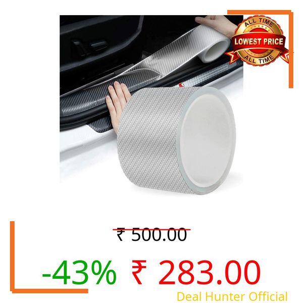 Carbon Fiber Look Car Door sill Protector, Anti-Scratch Door Edge Tape, Car Paint Protection Film, Clear Door Edge Guard for car (5cm x 5m) (Transparent)