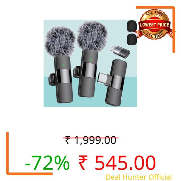 Professional 3-in-1 mic for YouTube Wireless for iOS/Android/Camera - Microphone for Recording with LED Display, 164ft Range, Mute/Reverb/Noise Reduction for YouTube, Live Streaming, Vlogging