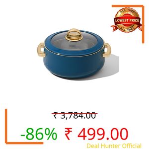 SELVEL Giving Shape to Life! Elegance Glass Lid Casserole | Premium Stainless Steel Insulated Hot Pot | See-Through Lid | Keeps Food Hot & Fresh (1700 ML, Emerald Green)