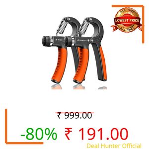 Bodyband Adjustable Hand Grip Strengthener 10-40 Kg Hand Gripper for Men & Women for Gym Workout Equipment to Use in Home for Forearm Exercise, Finger Exercise Power Gripper - Black Orange Pack of 2