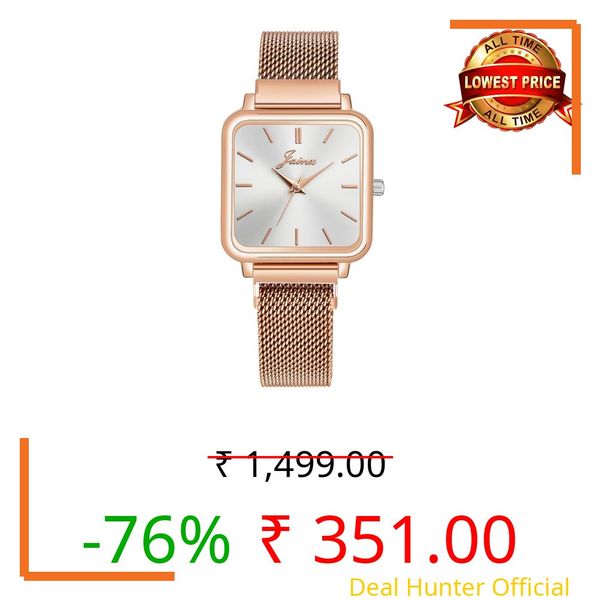jainx Rose Gold Mesh Magnet Chain Analog Watch - for Women