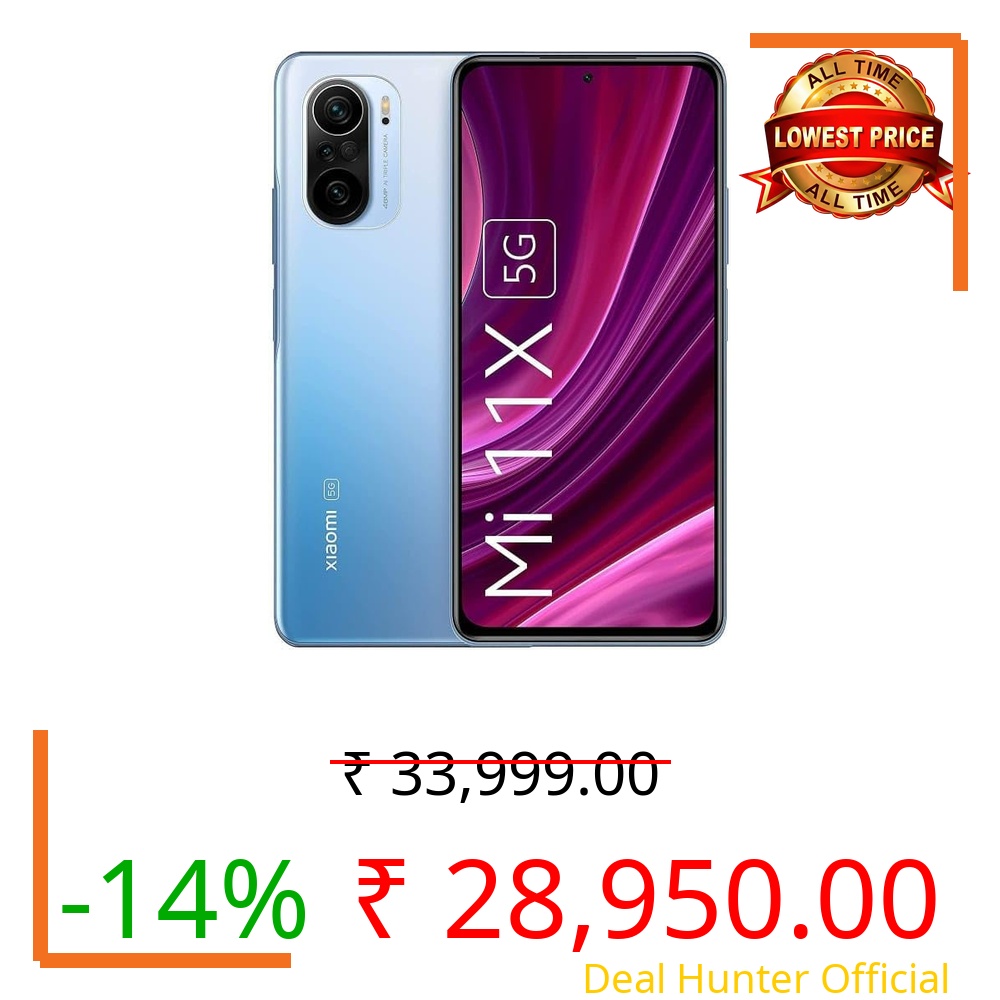 Redmi Mi 11X 5G (Celestial Silver, 6GB RAM, 128GB Storage) | 6.67" E4 AMOLED 120Hz | Snapdragon 870 5G Processor | 48MP Triple Rear Camera | 20MP Front Camera | 4520mAh | 33W Fast Charging