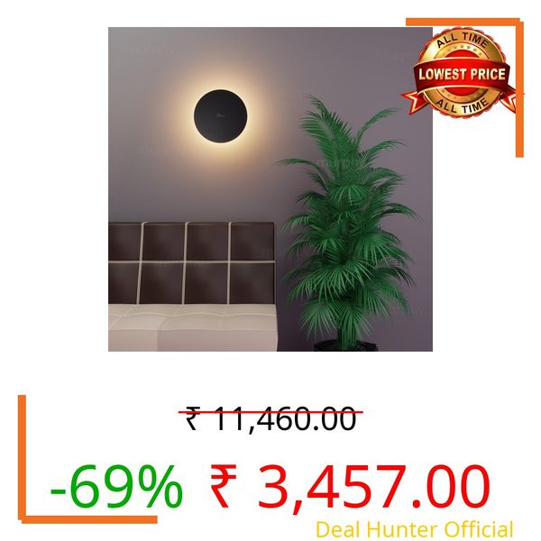 Murphy 12W Black Moon LED Wall Lamp – 2-Year Warranty | Aluminium Body | Warm White Glow | Indoor/Outdoor Modern Lighting Fixture (Pack of 4)