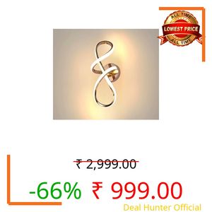 Groeien Modern 3 Color LED Wall Sconce Infinity Curve Wall Light for Bedroom Living Room Corridor Lighting Fixtures Wall Mount(Warm+Natural+Coolwhite)(Infinity Curve)