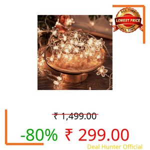 One94Store 14 LED, 3 Meter Silicone Flower Fairy String Lights – Warm White Decorative Series Lights for Home, Festival, Wedding, Party & Room Decoration | Plug-in Fairy Lights (Pack of 5)