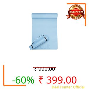 Cult Yoga Mat 4mm EVA with Carry Strap – Lightweight, Non-Slip, Cushioned & Sweat-Resistant Exercise Mat – Eco-Friendly Workout Mat for Yoga, Pilates, Meditation & Home Gym – Blue