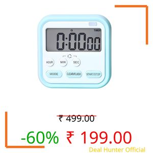 GERQSHO Stopwatch Timer for Study Kitchen Timer Large LCD Screen 24hr Digital Display Magnetic Retractable Stand Loud Alarm Stop Watch Countdown Flashing Light Study Timer for Students Cooking (Blue)