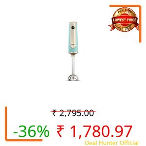Havells CRAFT Hand Blender|50% Quieter Operation|Easy Blending with 300 Watt Power|Food Grade Material - SS304 Shaft and Blade|Ergonomic One Button Operation|2Yrs Manufacturer Warranty(Blue & Gold)