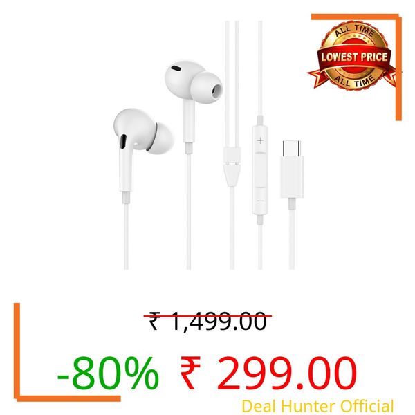 KIVART Wave-C Type-C Wired Earphones | HiFi Sound with Dynamic Bass | Passive Noise Isolation | Built-in Mic & Call Control | Universal Type-C Compatibility