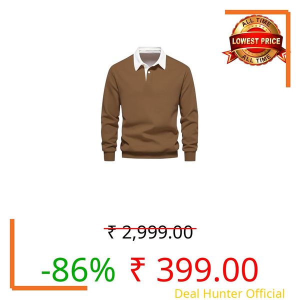 JVX Men T-Shirt | Full Sleeve T Shirt(MRT-209) (in, Alpha, 4XL, Standard, Brown)