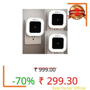 Signamio 3 Pcs Sensor Light for Home Indoor - Smart Motion Sensor LED Light, Automatic On/Off Night Lamp, Energy-Saving 0.5W for Bedroom, Bedside, Home Use-White