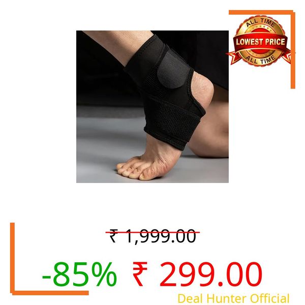Dr Helix Black Ankle Binder | Compression Support for Ankle Injuries & Sprains, Breathable & Adjustable | Ideal for Sports, Recovery, & Daily Comfort - (Size - XL)
