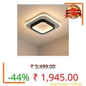 5 LEAFé : JOURNEY TO HEALTH 50W Modern LED Ceiling Light from Acrylic Flush Mount Lamp for Living Room, Bedroom, Kitchen & Office. Modes : Warm, Cool & Natural White (Square)