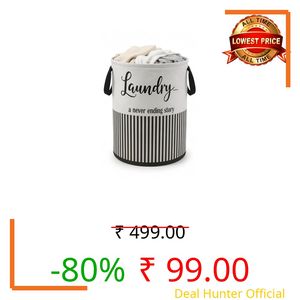 JoyeCrafts 45L Laundry Basket Dark Grey | Non Woven Cloth Bin Bag for Clothes Storage | Freestanding Organizer Basket for Clothes with Lid Laundry Bag Foldable Laundry Bag for Clothes