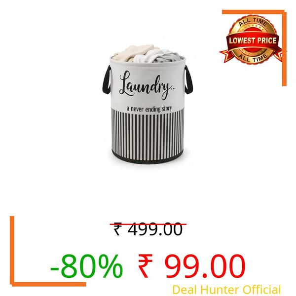 JoyeCrafts 45L Laundry Basket Dark Grey | Non Woven Cloth Bin Bag for Clothes Storage | Freestanding Organizer Basket for Clothes with Lid Laundry Bag Foldable Laundry Bag for Clothes