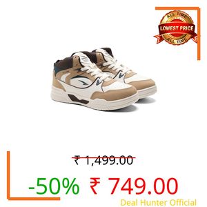 ASIAN Tango-11 Men’s High Top Sneakers | Stylish & Lightweight Lace-Up Shoes | Cushioned Sports Sneakers for Men | Best for Casual Outfits, Gym, Daily Use & Streetwear Looks-(Whtbeig)-UK-10