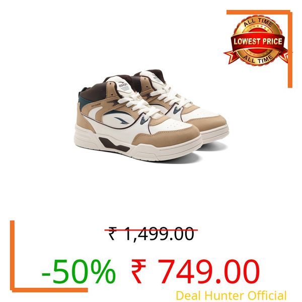 ASIAN Tango-11 Men’s High Top Sneakers | Stylish & Lightweight Lace-Up Shoes | Cushioned Sports Sneakers for Men | Best for Casual Outfits, Gym, Daily Use & Streetwear Looks-(Whtbeig)-UK-10