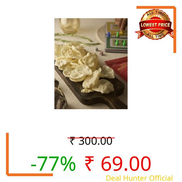 Hastak Chilli Garlic Rice Papad | Spicy, Crunchy and Garlicky flavour snack| Chilli Garlic Seasoning Pouch inside| Eat with Fried rice, Curries and Khichdi| No Cholesterol No Trans fat| 100% Vegeterian (1, 120 gms)