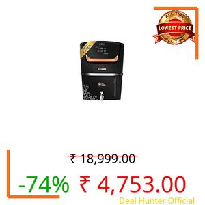 Aqua X Pure Smart RO Water Purifier | RO+UV+UF+Alkaline | Copper-Zinc Health Guard | 12-Stage Filtration | High TDS Removal | LED Indicator | Food Grade Tank | 1 Year Warranty. (AI BLACK)