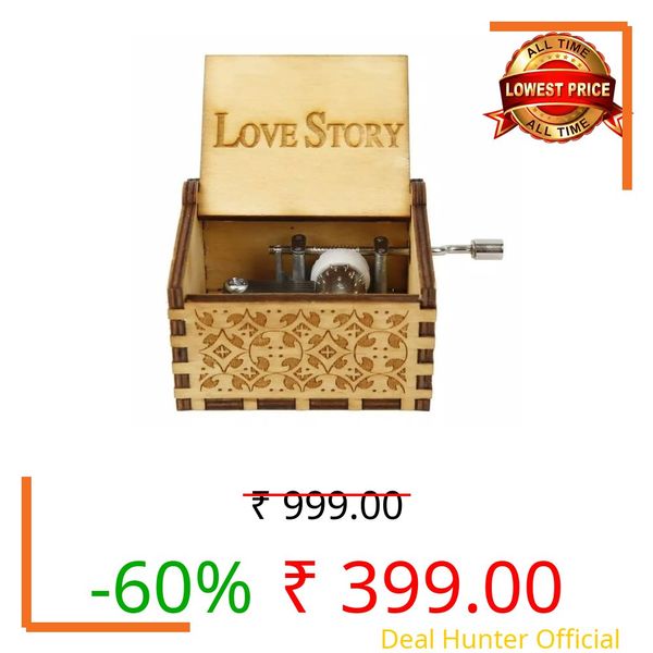 Zesta Hand Crank Love Story Music Box | Wooden Musical Toy/Vintage Hand Crank Musical Gifts for Men Birthday Special/Birthday Gift for Girls/Wooden Musical Box Gift for Wife, All Ages