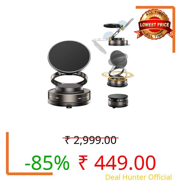 SaleGo 360° Vaccum Magnetic Phones Holder, Magnetic Car Phone Mount, Hands-Free Suction Cup Phones Holder for Car/Gym/Mirror/Shower, Car Mount Compatible with All Mobile (Extended) (K028)