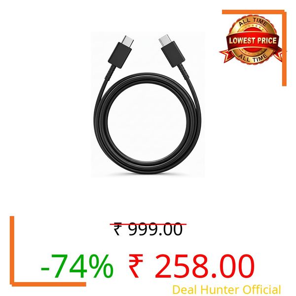 HANYCONY 25W USB C to C Fast Charging Cable – Compatible with Samsung Galaxy S23 S22 S21 21 FE S20 A34 M14 M34 M54 M53 – Type-C Original Rapid Charging (Black)