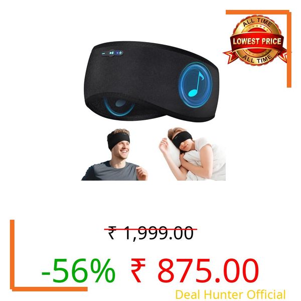Sleep Headphones Bluetooth 6.0 Headband, 20Hr Headband Headphones with HD Stereo Speakers, Sports Wireless Earphones for Side Sleepers Workout Yoga Travel Meditation, Gifts for Women Men,Black