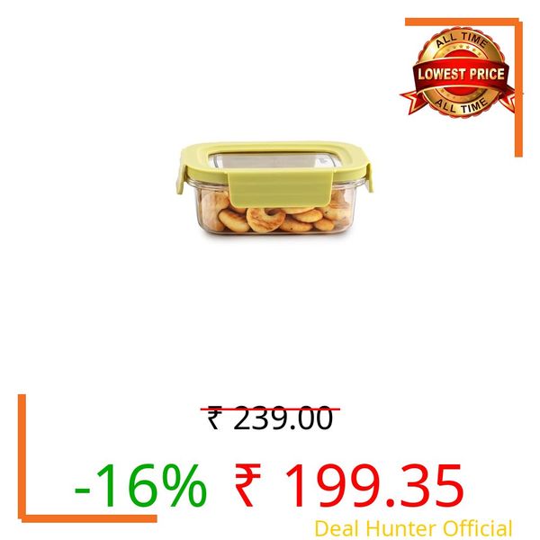 CELLO Stylelock Kitchen Storage Container Box 620 ml, Baby Green | Multipurpose Airtight See Through Plastic Kitchen Storage Organiser Container Canister for Flour, Spices, Cereal, Grains & Groceries