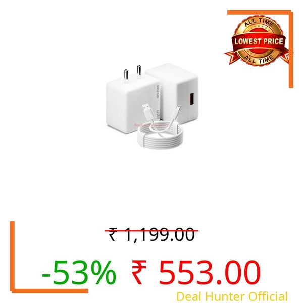 120W Charger for realme Narzo 70x 5G Adapter Warp/Dash/Supervooc with Type C Dash Cable Protecting Your Device from overheating -EW1-WH