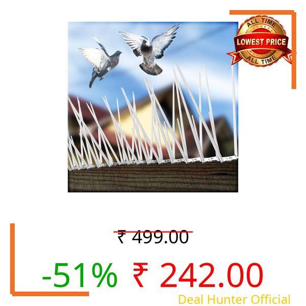 Eightiz (Pack of 9) New Sharp Bird and Pigeon Spikes, Pigeon Control Spikes Anti Bird Plastic Spikes for AC Balcony Railing Window Home Protection from Pigeon Dog Monkey Crow Kabootar Transparent