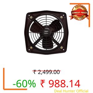 Amazon Basics 9" Fresh Air Exhaust Fan | 40W | 230 mm Sweep | Corded Electric | Window Mount | 45-52 dB | Indoor Use | Metal - Black
