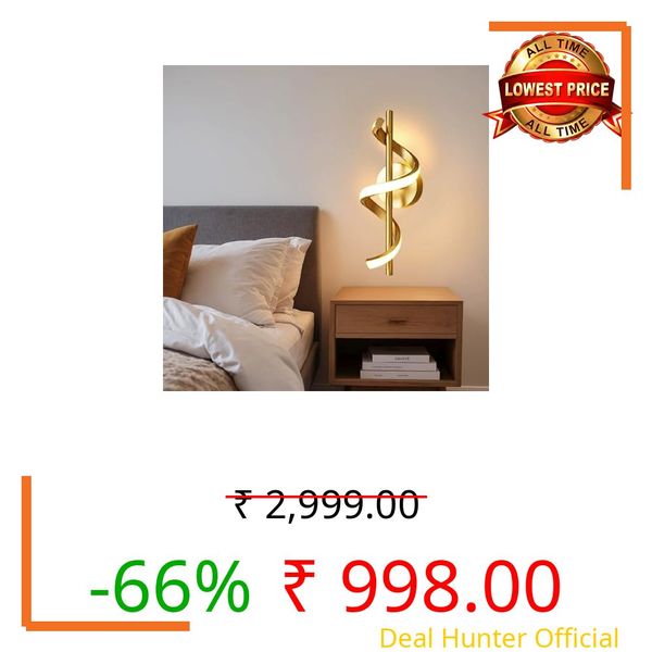 Groeien Modern 3 Color LED Wall Sconce Spiral Glow Wall Light for Bedroom Living Room Corridor Lighting Fixtures Wall Mount(Warm+Natural+Coolwhite)(Spiral Glow), Metal