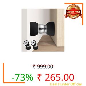 TOPTAKE Powerful Magnetic Door Stopper - 2 Pcs Stainless Steel Mini Door Stop, Heavy Duty Magnetism Door Holder for Bedroom, Bathroom, Kitchen, Home, Office (Black)