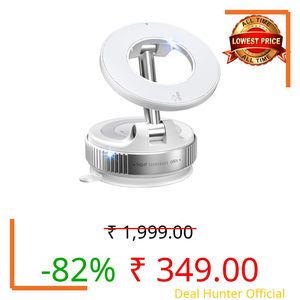 STARQ 360° Vaccum Magnetic Phones Holder, Magnetic Car Phone Mount, Hands-Free Suction Cup Phones Holder for Car/Gym/Mirror/Shower, Car Mount Compatible with All Mobile (White)