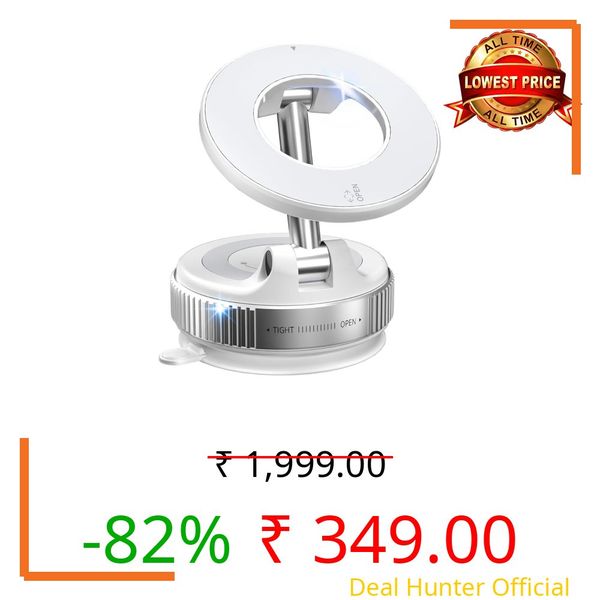 STARQ 360° Vaccum Magnetic Phones Holder, Magnetic Car Phone Mount, Hands-Free Suction Cup Phones Holder for Car/Gym/Mirror/Shower, Car Mount Compatible with All Mobile (White)