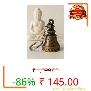 Classic Quirk Guardian Bell – Good Luck & Protection Keychain for Bike, Car & Home | Tibetan‑Style Antique Metal Hanging Bell | Nazar Suraksha Vastu Charm (1, copper bird bell)